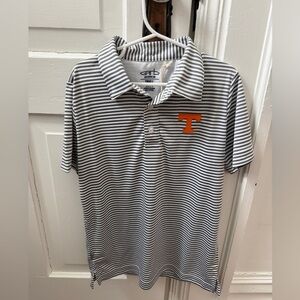 Striped Polo Shirt with Tennessee Vols Orange Emblem